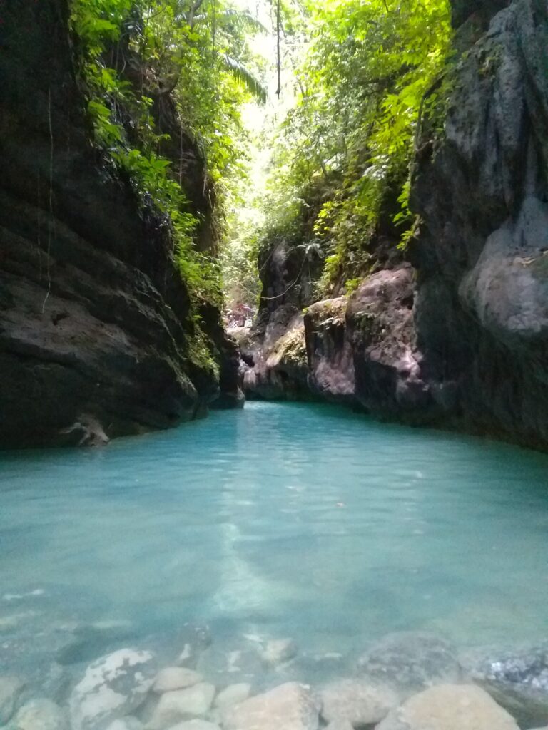 A canyon waterfall, taken during the canyoneering trip to Kawasan