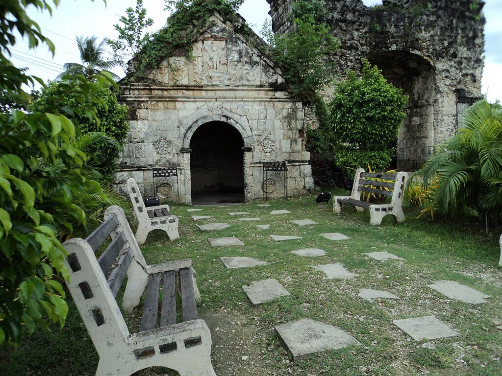 The old coral-stone mortuary chapel in the church grounds