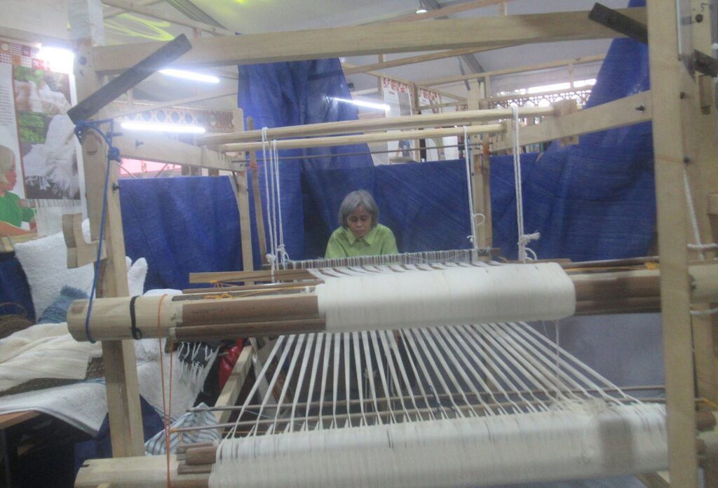 A traditional loom used for Argao's hand-woven kinarnero cloth