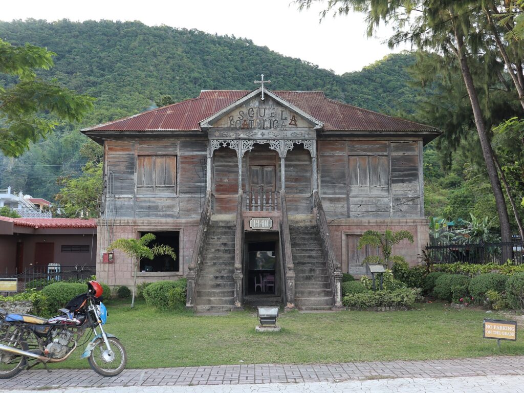 The wooden Escuela Catolica, an early 1900s Catholic school
