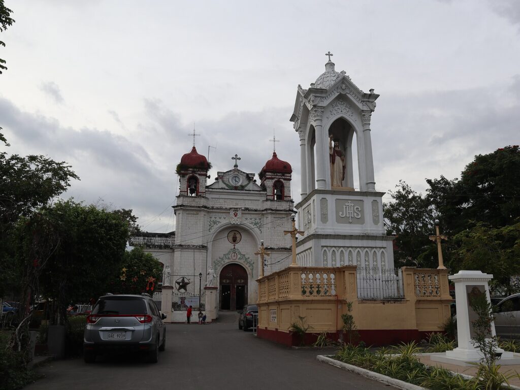 St. Catherine of Alexandria Church with its tall monument in front