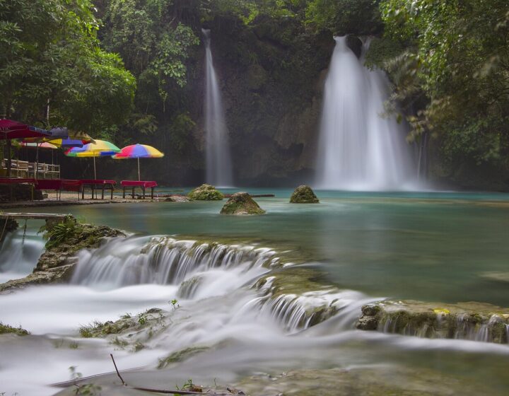 Kawasan Falls in Badian, South Cebu, with its turquoise pool and cascades