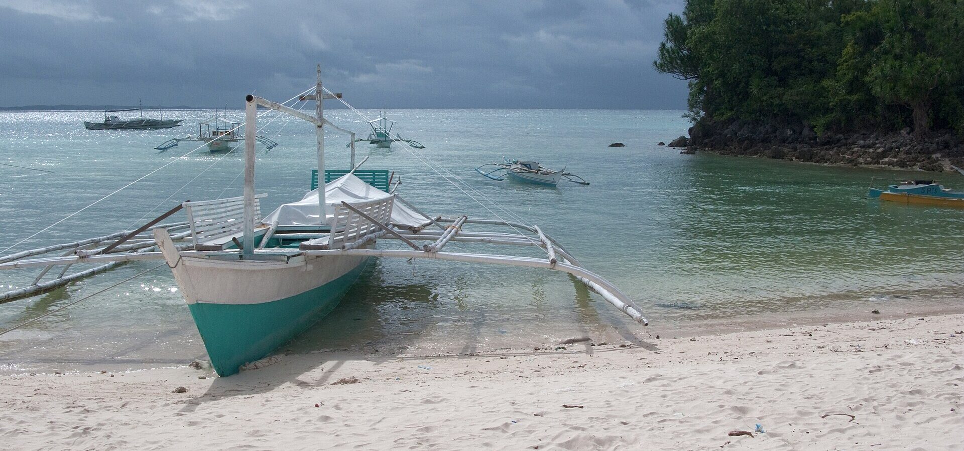 A traditional outrigger bangka boat at Malapascua island