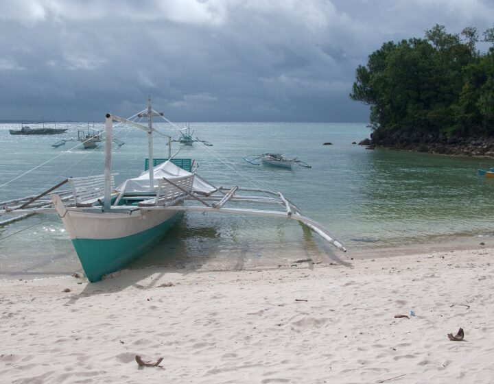 A traditional outrigger bangka boat at Malapascua island