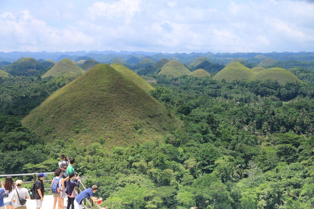 Rows of cone-shaped hills stretching to the horizon from the Carmen viewpoint
