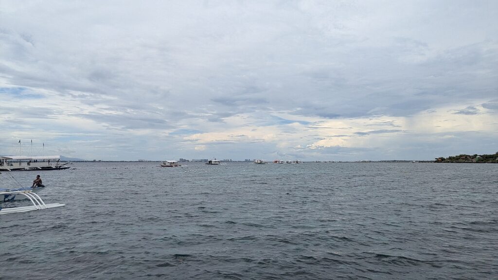 Open water of the channel just west of Hilutungan