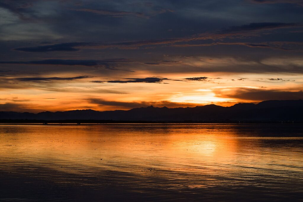 Sunset over the water off Cordova