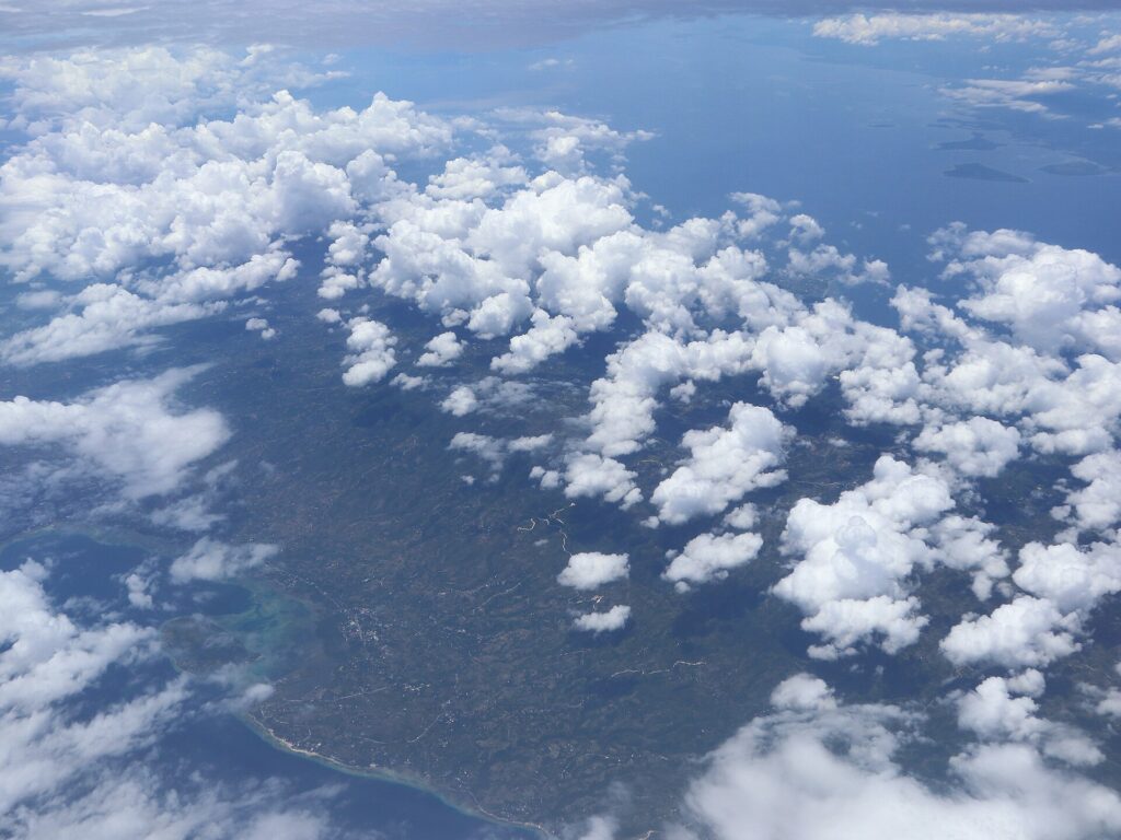 Badian's coast and farmland seen from the air