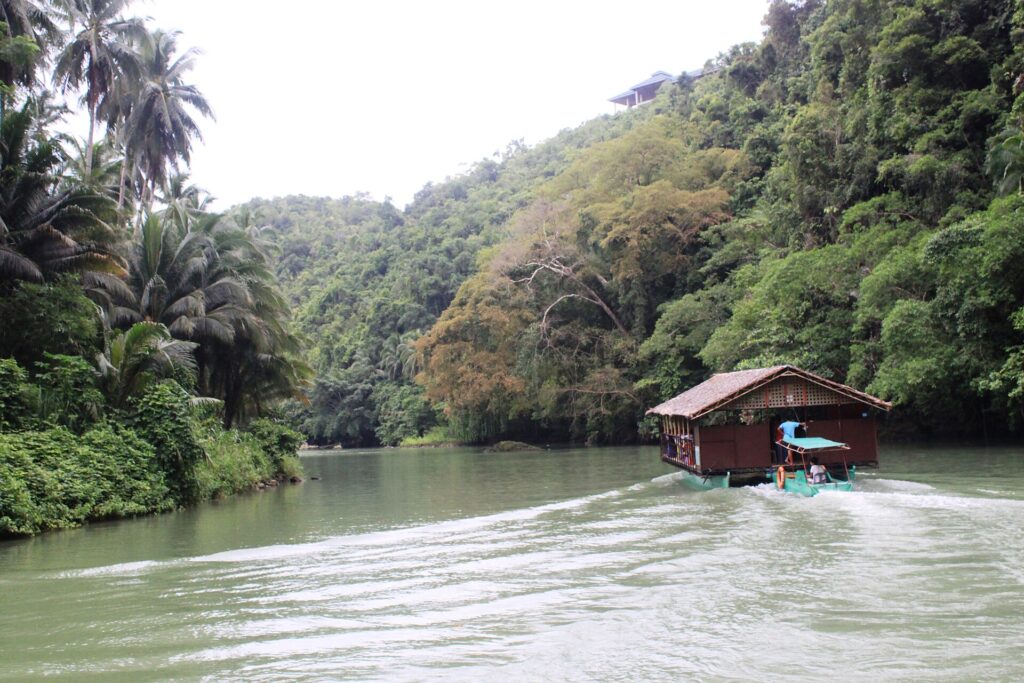 A floating restaurant boat on the Loboc River