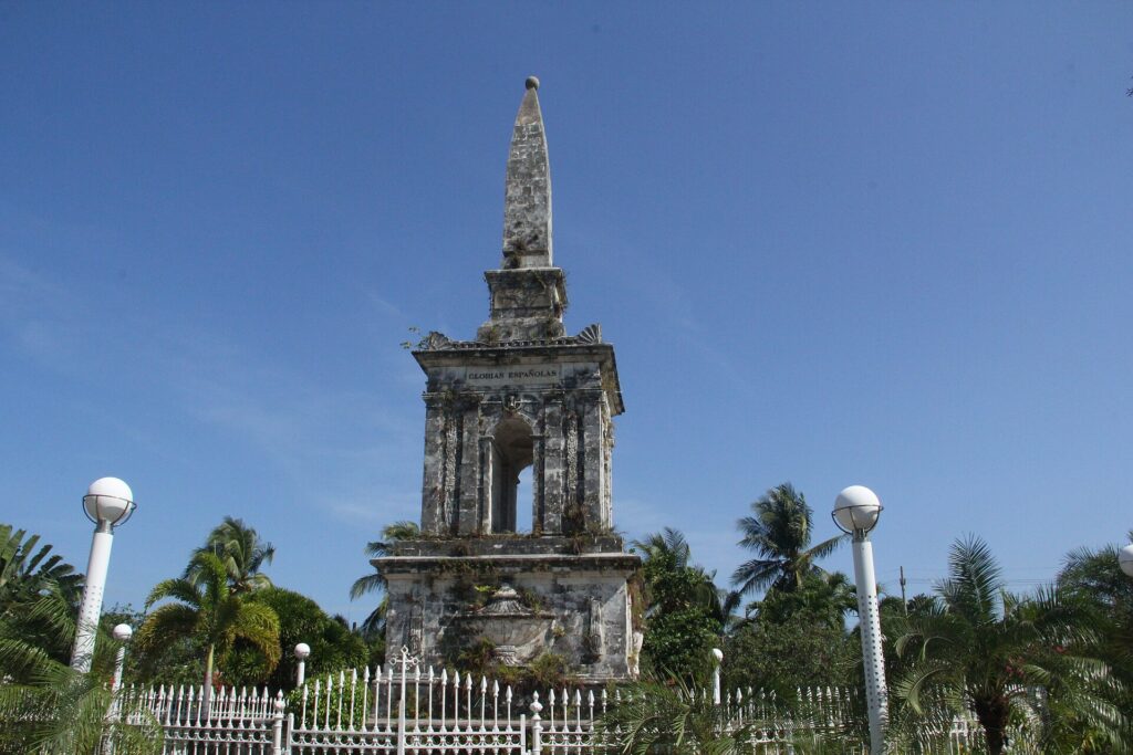 The Magellan Monument with its spire, before the 2021 typhoon damage