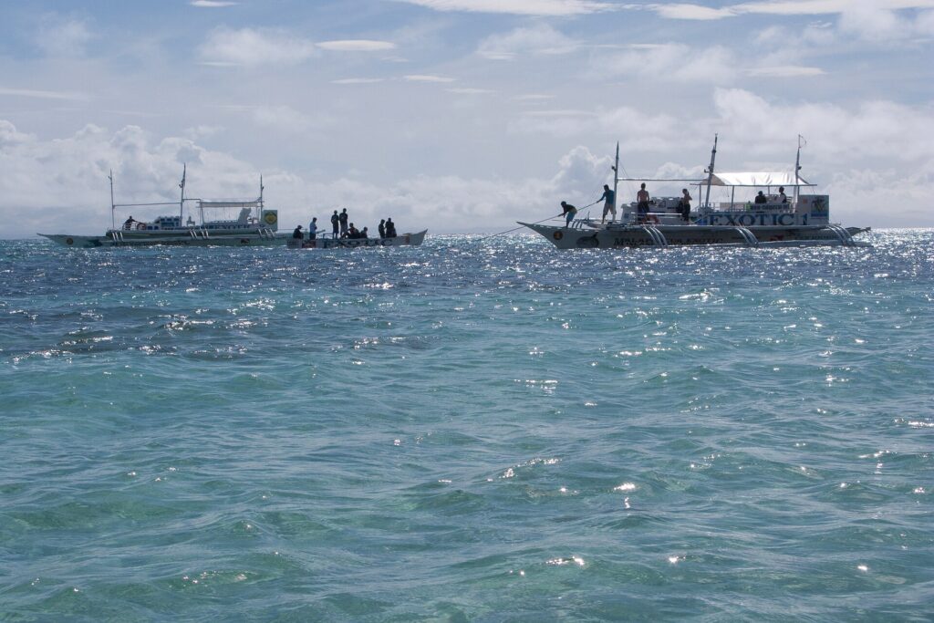 Boats on the Visayan Sea off Malapascua