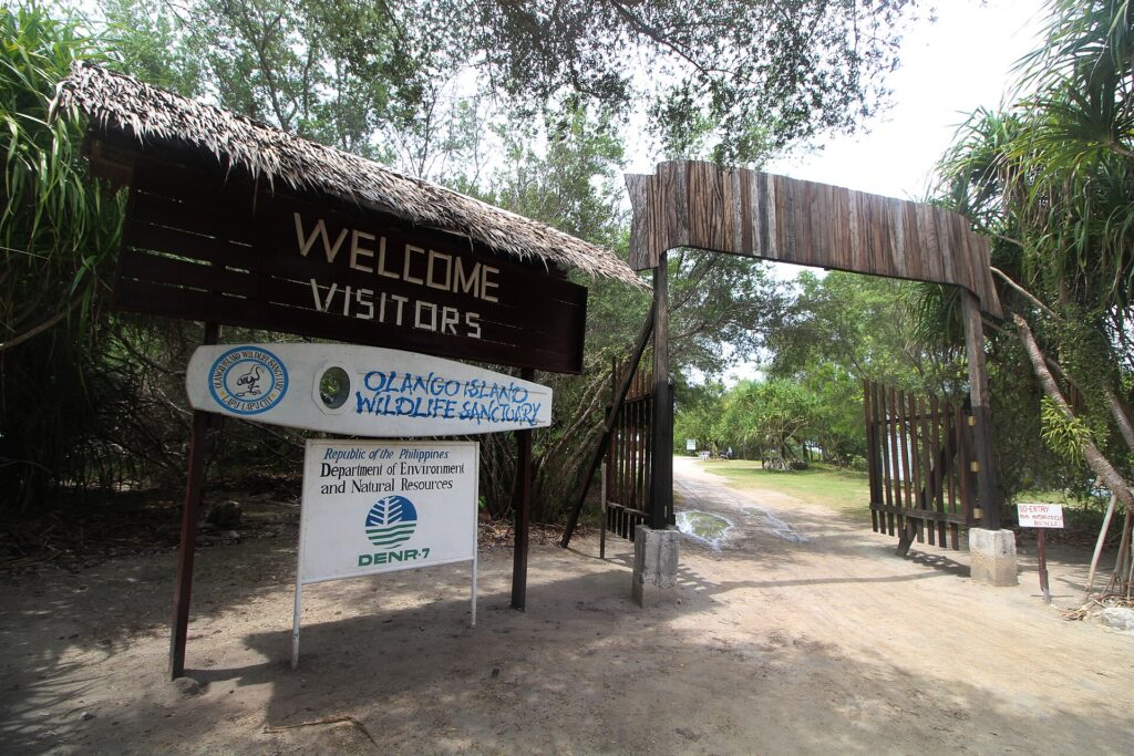 The entrance gate of the Olango Island Wildlife Sanctuary