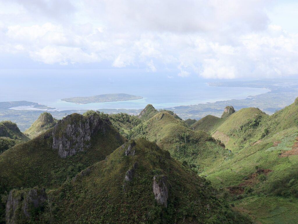 View over the hills to Tañon Strait and the Badian-Moalboal coast