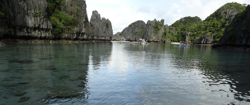 Calm water inside the Small Lagoon on El Nido's Miniloc Island