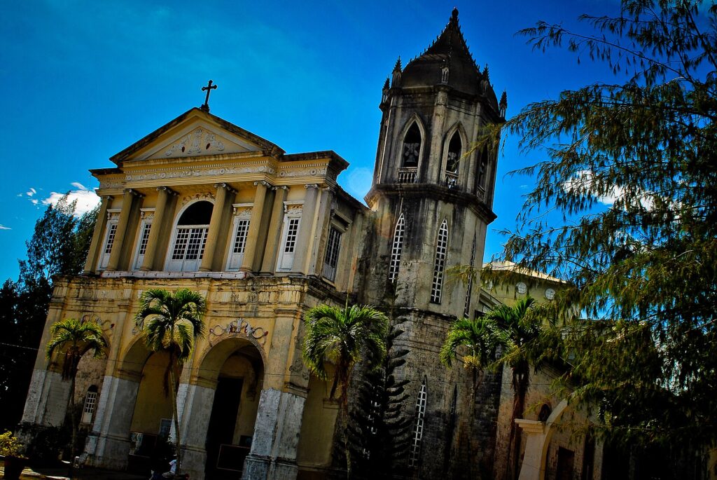 Dauis Church, a National Cultural Treasure, with its bell tower