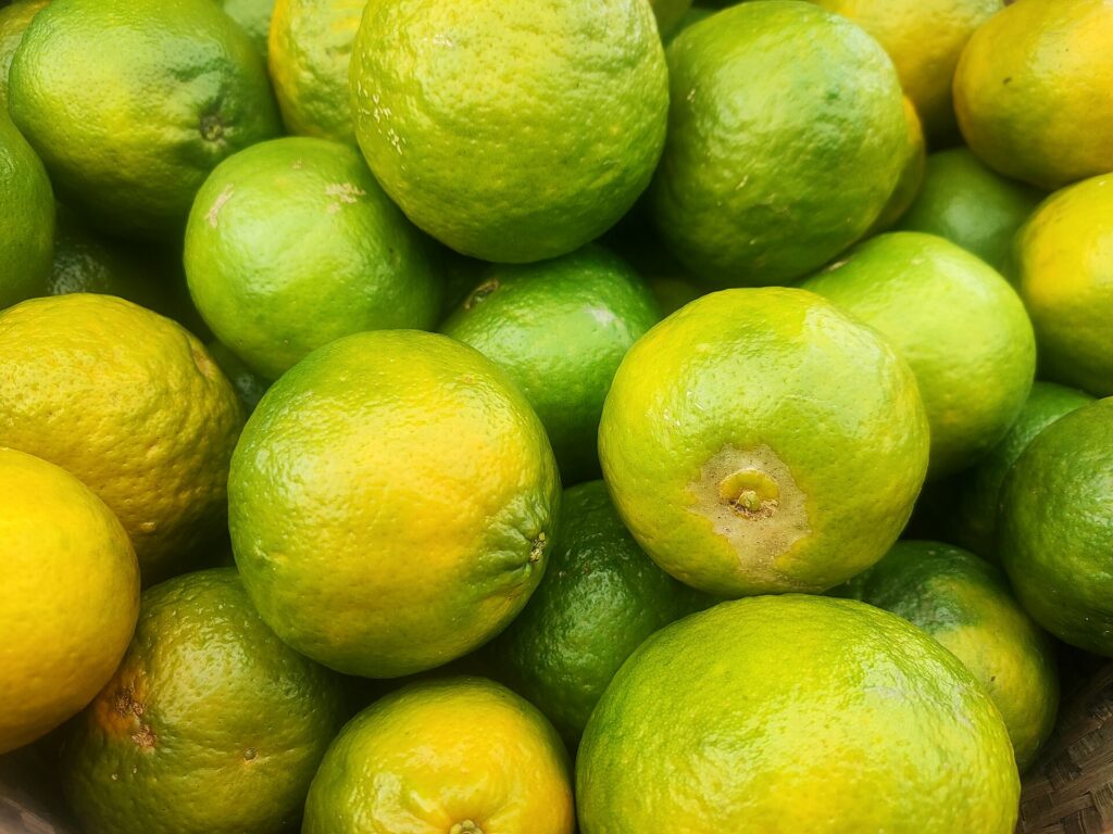 Sweet green-skinned Sagada oranges, a local favourite at harvest time