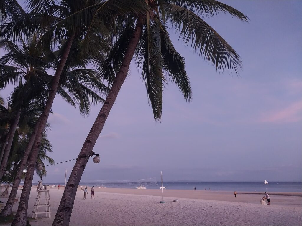 Shallow turquoise water along the Bantayan beach strip