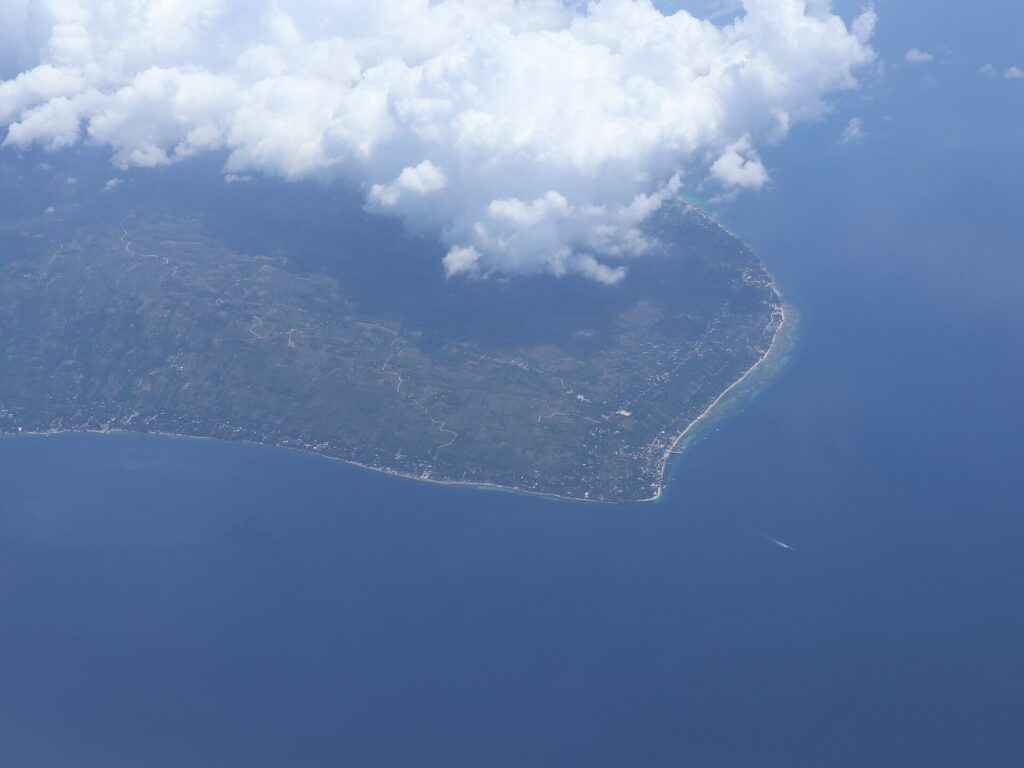 The southern tip of Cebu and Santander's coast seen from the air