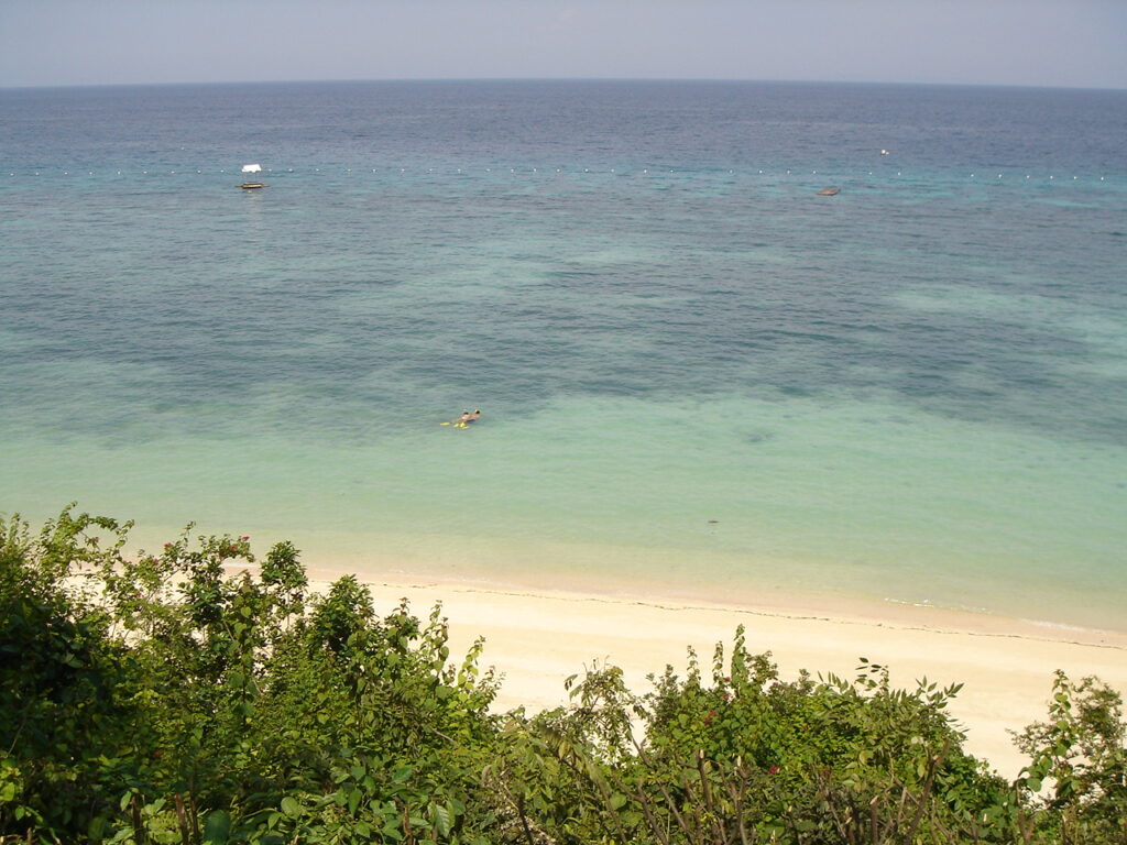 White sand and clear water on the coast of northern Sogod