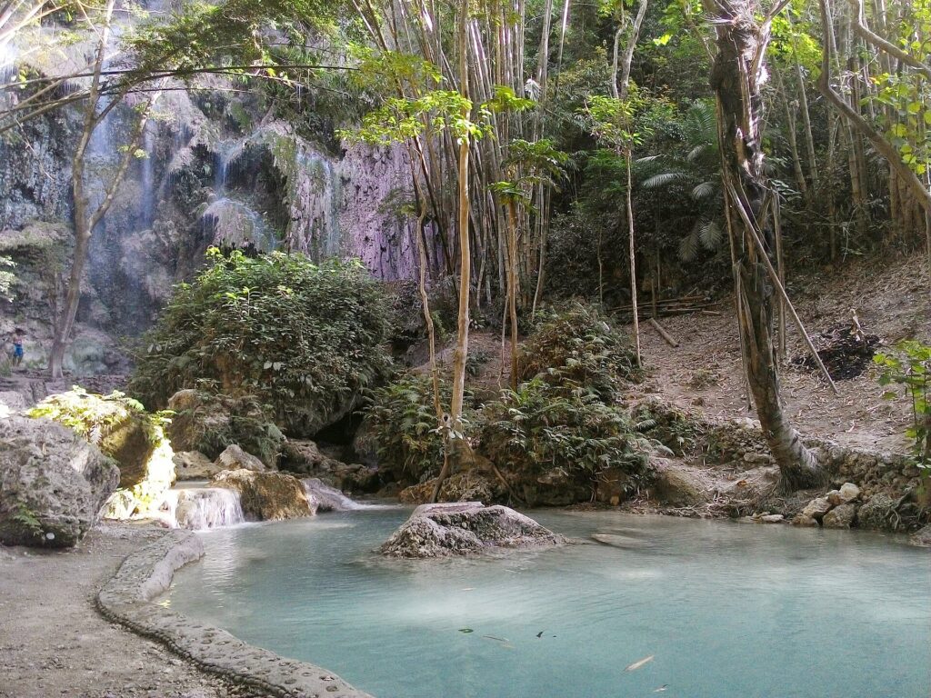 A quiet pool and cascades in the forest at Tumalog